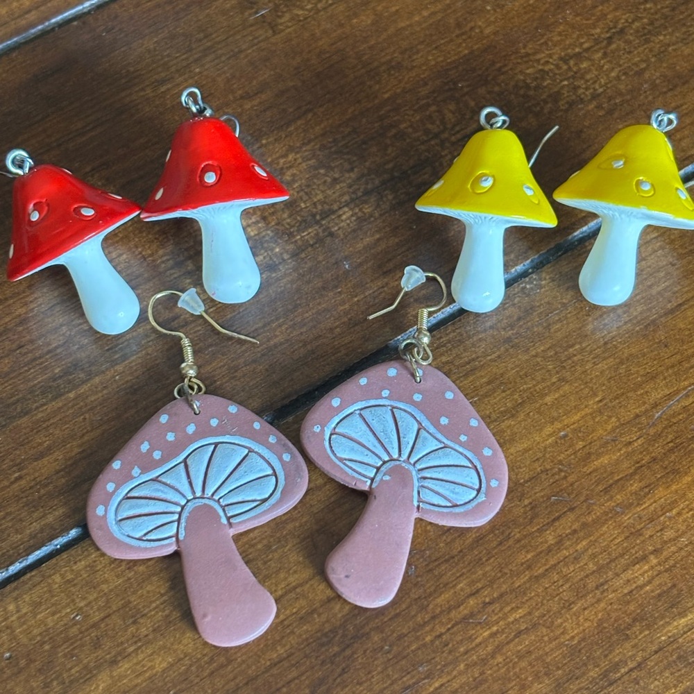 Colorful Mushroom Earrings bundle
